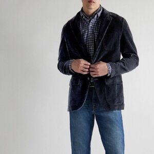 Sid Mashburn Men's Corduroy Sport Coat Blazer Jacket Navy Blue